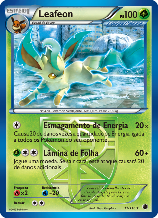 Leafeon 11 — Congelamento de Plasma (Portuguese Pokémon TCG card)