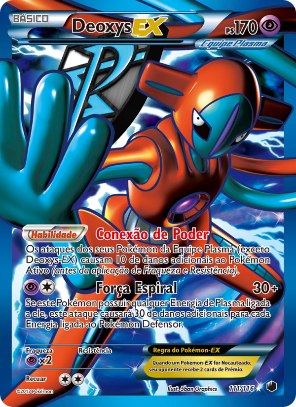 Deoxys-EX 111 — Congelamento de Plasma (Portuguese Pokémon TCG card)