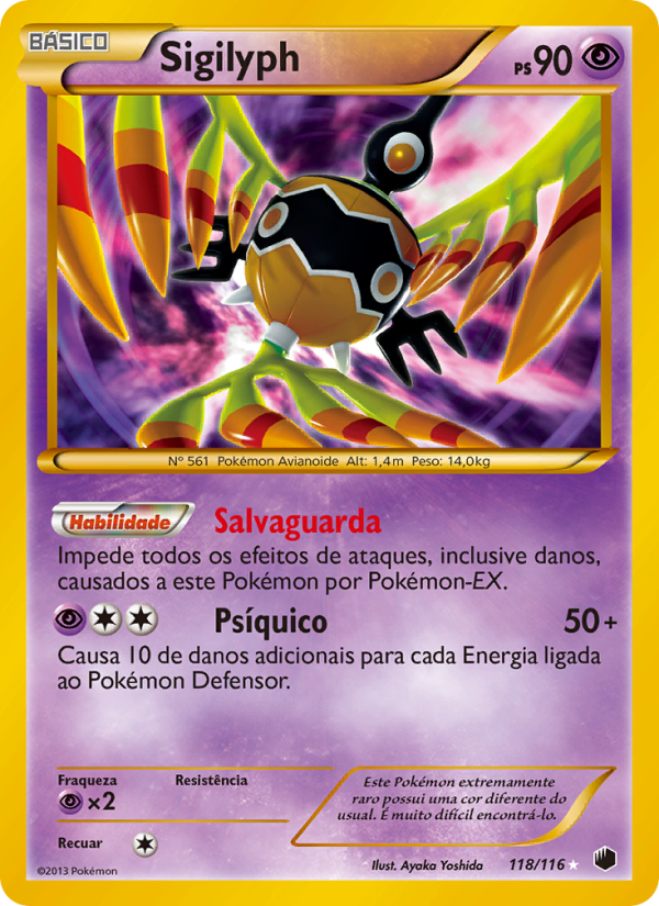 Sigilyph 118 — Plasma Freeze (Portuguese Pokémon TCG card)