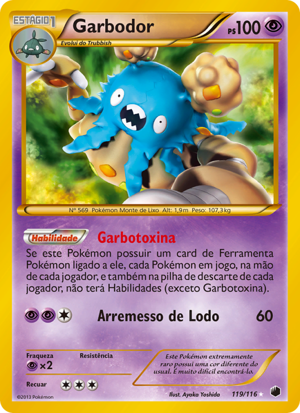 Garbodor 119 — Plasma Freeze (Portuguese Pokémon TCG card)