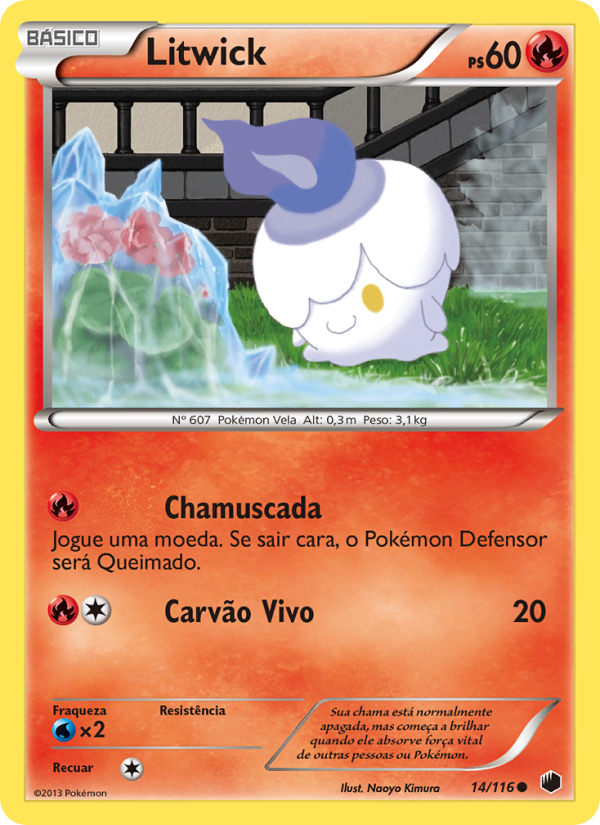 Litwick 14 — Congelamento de Plasma (Portuguese Pokémon TCG card)
