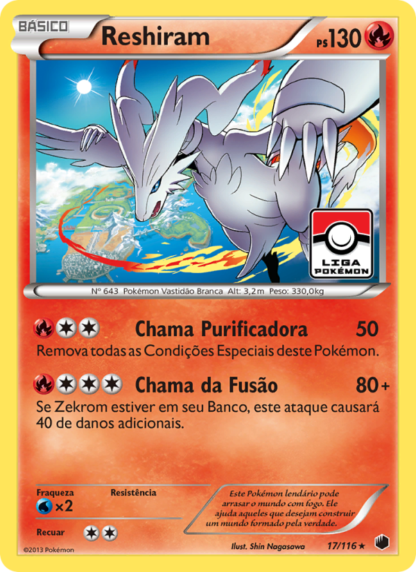 Reshiram 17 — Congelamento de Plasma (Portuguese Pokémon TCG card)