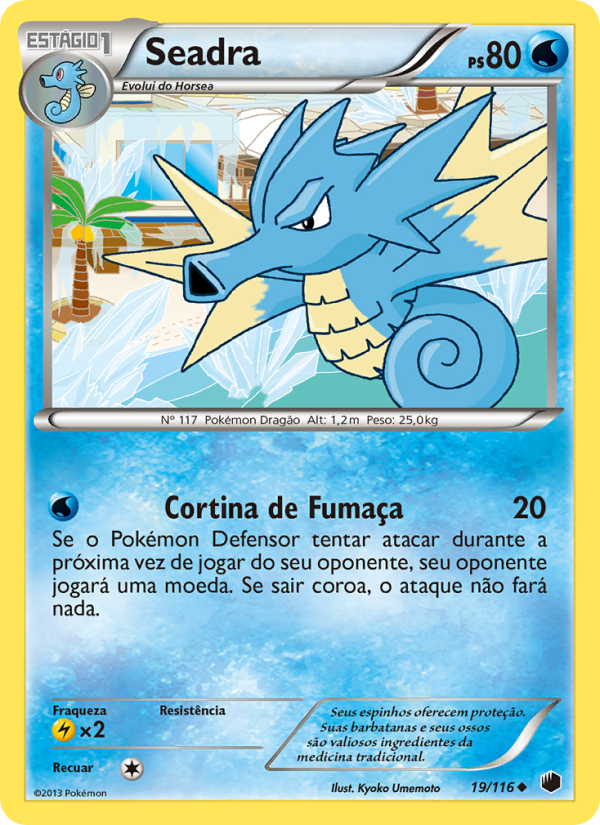 Seadra 19 — Congelamento de Plasma (Portuguese Pokémon TCG card)