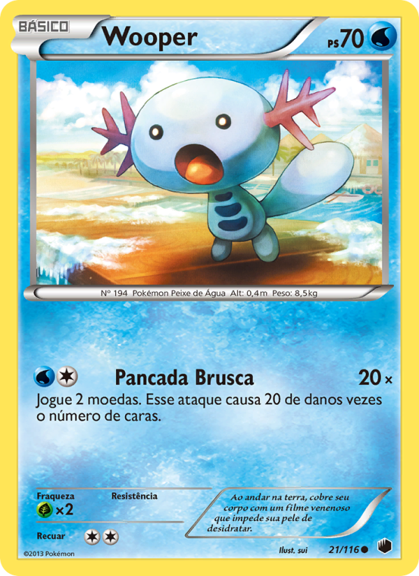 Wooper 21 — Congelamento de Plasma (Portuguese Pokémon TCG card)