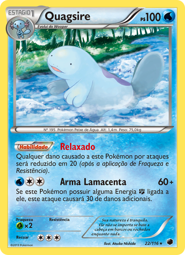 Quagsire 22 — Congelamento de Plasma (Portuguese Pokémon TCG card)