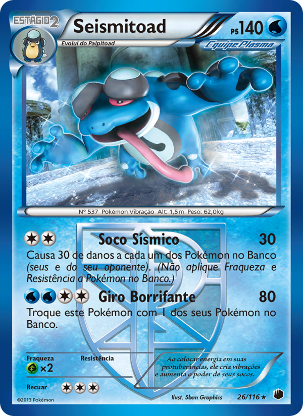 Seismitoad 26 — Congelamento de Plasma (Portuguese Pokémon TCG card)