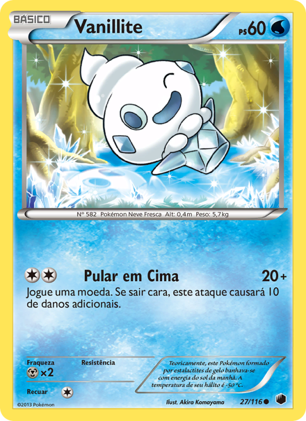 Vanillite 27 — Congelamento de Plasma (Portuguese Pokémon TCG card)