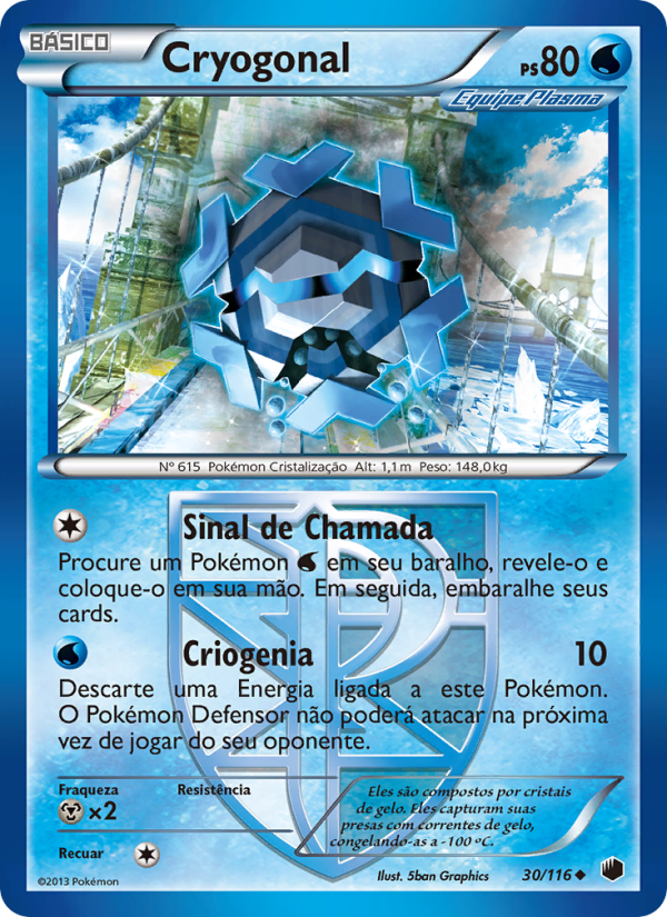 Cryogonal 30 — Congelamento de Plasma (Portuguese Pokémon TCG card)