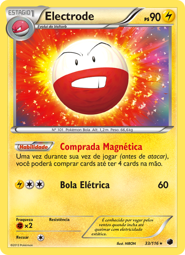 Electrode 33 — Congelamento de Plasma (Portuguese Pokémon TCG card)