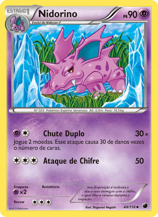 Nidorino 44 — Congelamento de Plasma (Portuguese Pokémon TCG card)