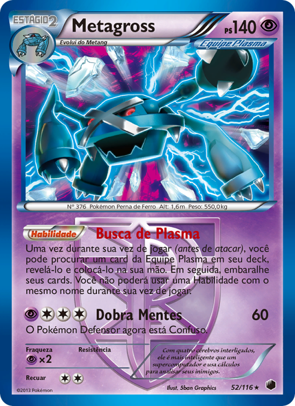 Metagross 52 — Congelamento de Plasma (Portuguese Pokémon TCG card)