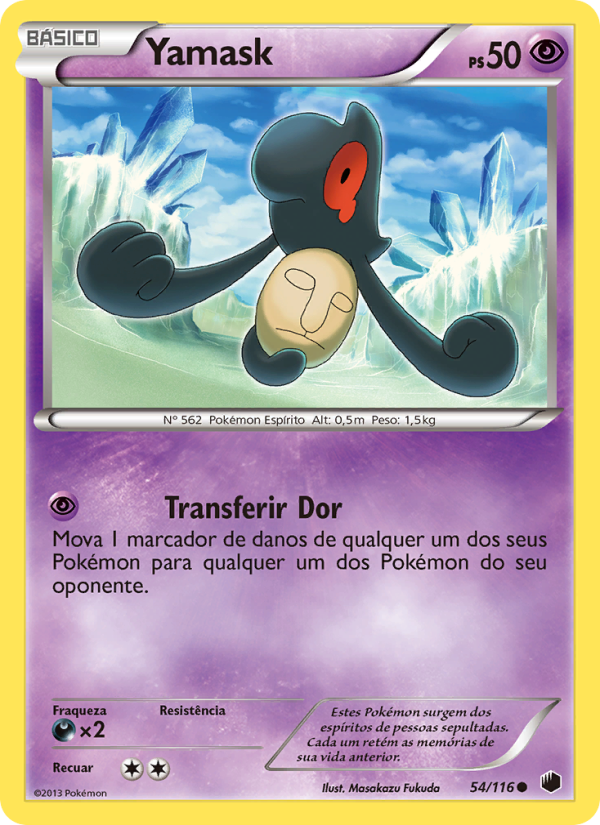 Yamask 54 — Congelamento de Plasma (Portuguese Pokémon TCG card)