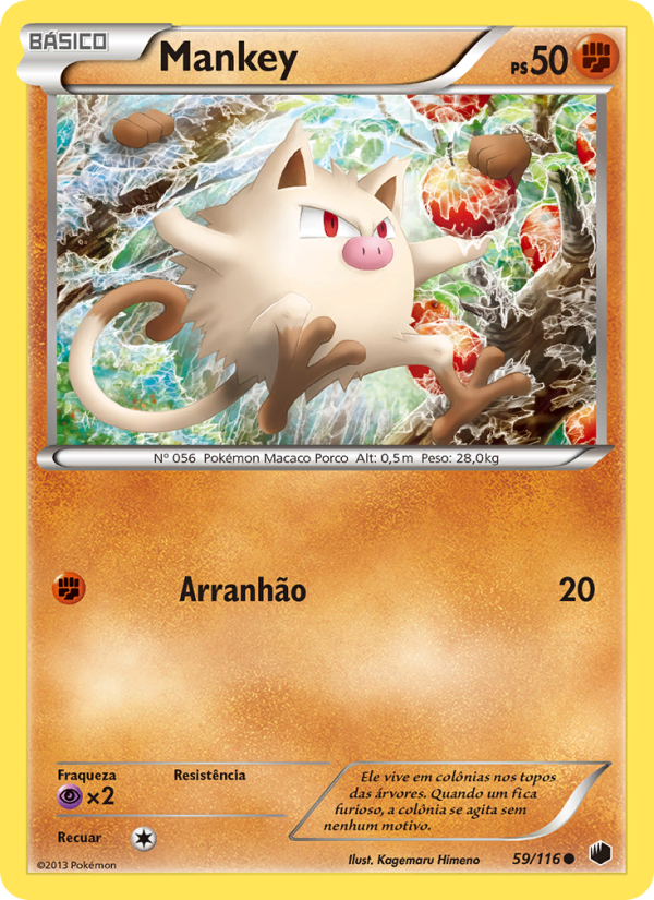 Mankey 59 — Congelamento de Plasma (Portuguese Pokémon TCG card)