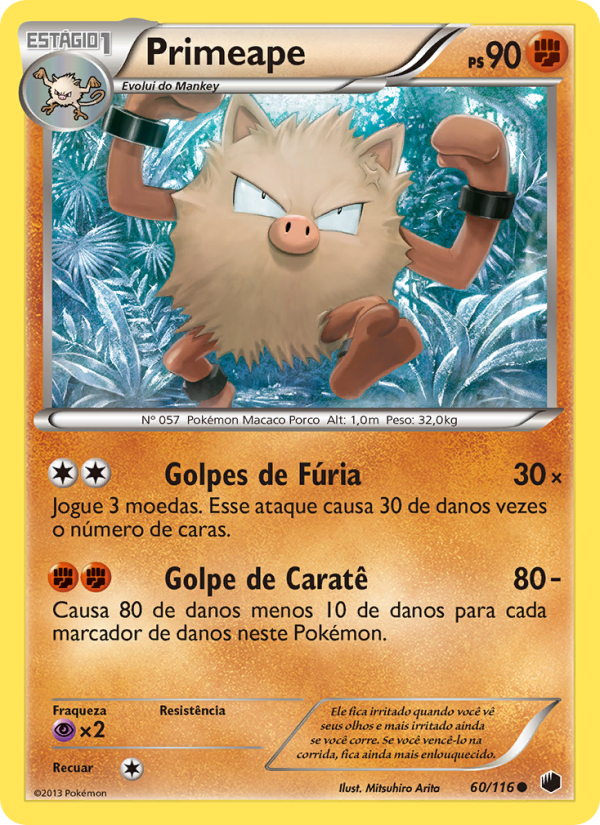 Primeape 60 — Congelamento de Plasma (Portuguese Pokémon TCG card)