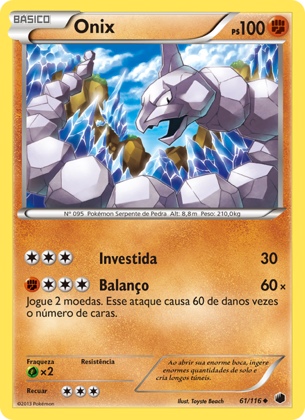 Onix 61 — Congelamento de Plasma (Portuguese Pokémon TCG card)