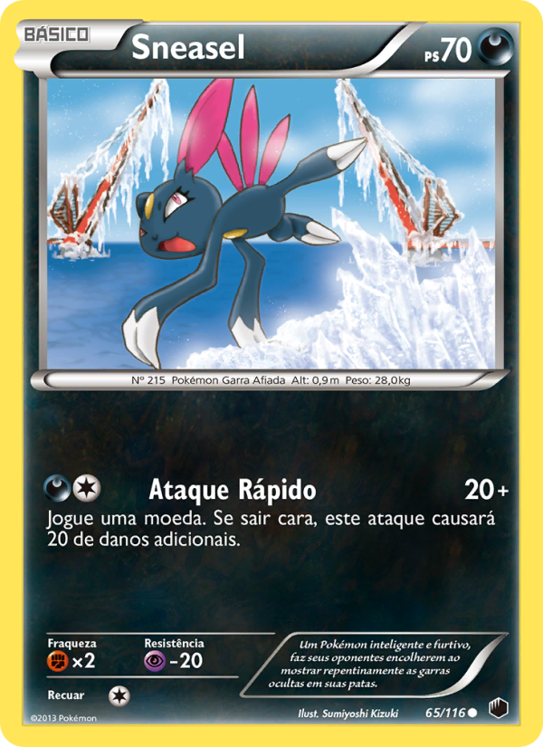 Sneasel 65 — Congelamento de Plasma (Portuguese Pokémon TCG card)
