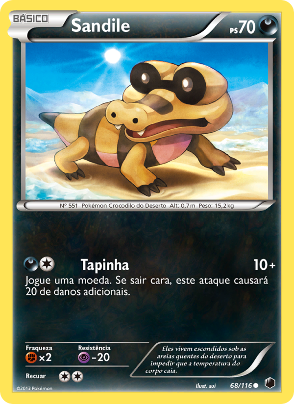 Sandile 68 — Congelamento de Plasma (Portuguese Pokémon TCG card)