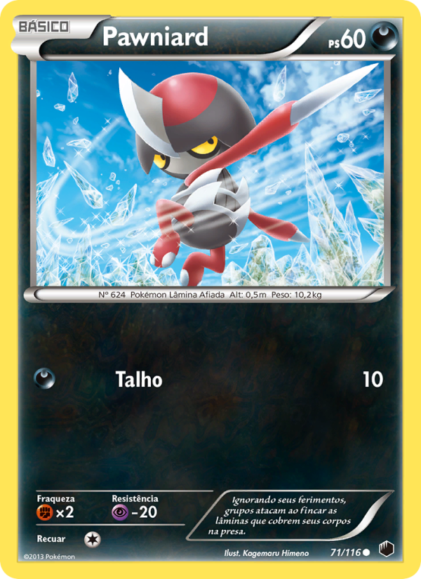 Pawniard 71 — Congelamento de Plasma (Portuguese Pokémon TCG card)