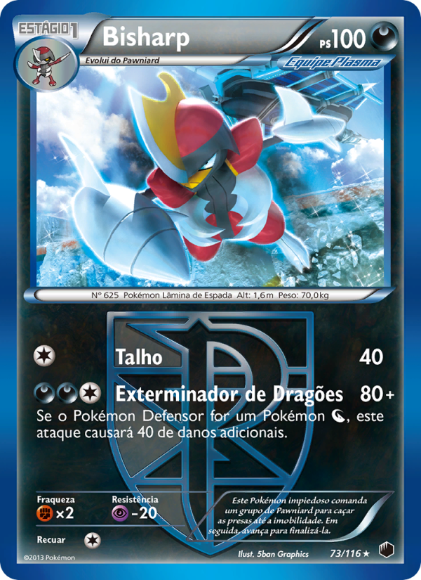 Bisharp 73 — Congelamento de Plasma (Portuguese Pokémon TCG card)