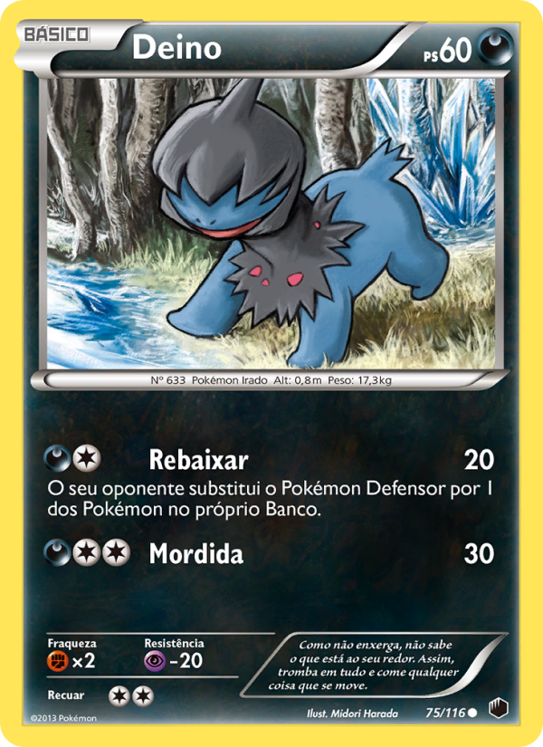 Deino 75 — Congelamento de Plasma (Portuguese Pokémon TCG card)