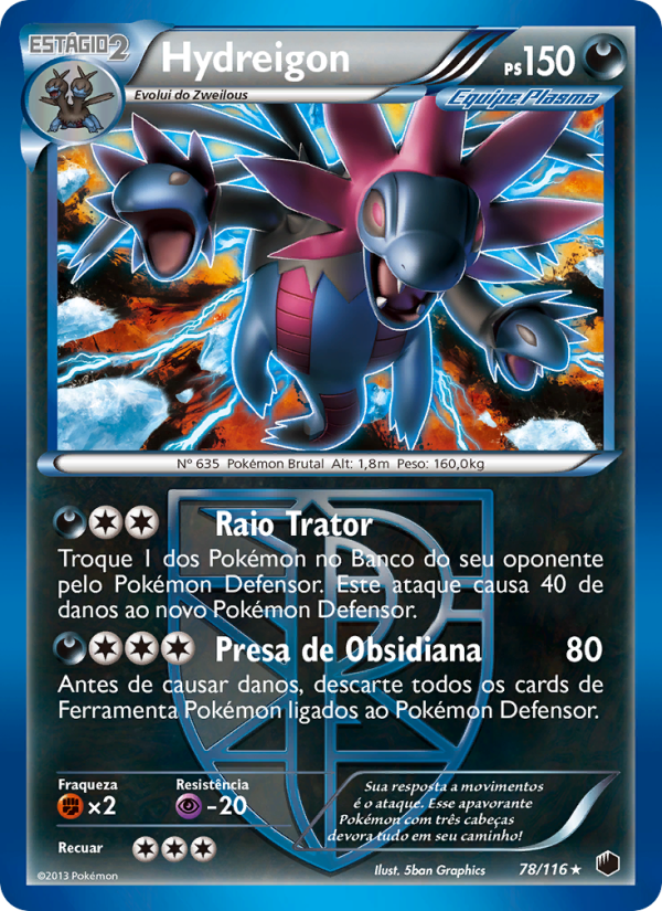 Hydreigon 78 — Congelamento de Plasma (Portuguese Pokémon TCG card)