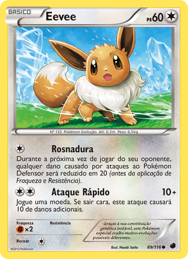Eevee 89 — Congelamento de Plasma (Portuguese Pokémon TCG card)