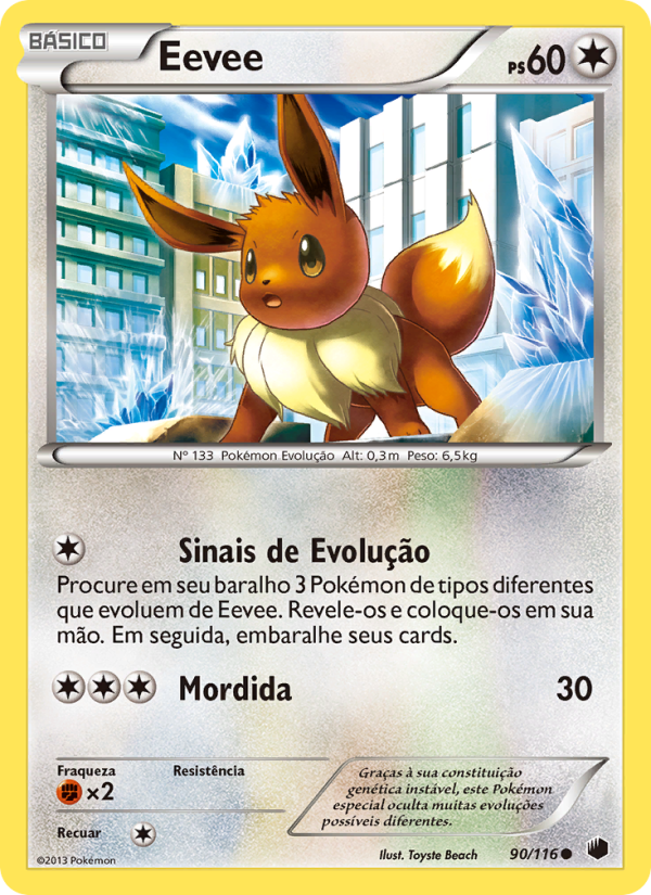 Eevee 90 — Congelamento de Plasma (Portuguese Pokémon TCG card)