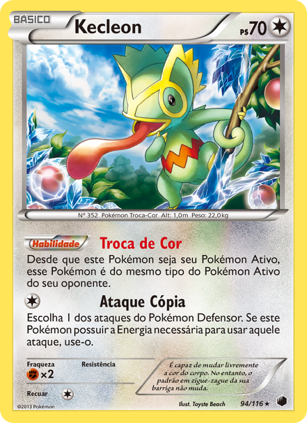 Kecleon 94 — Congelamento de Plasma (Portuguese Pokémon TCG card)