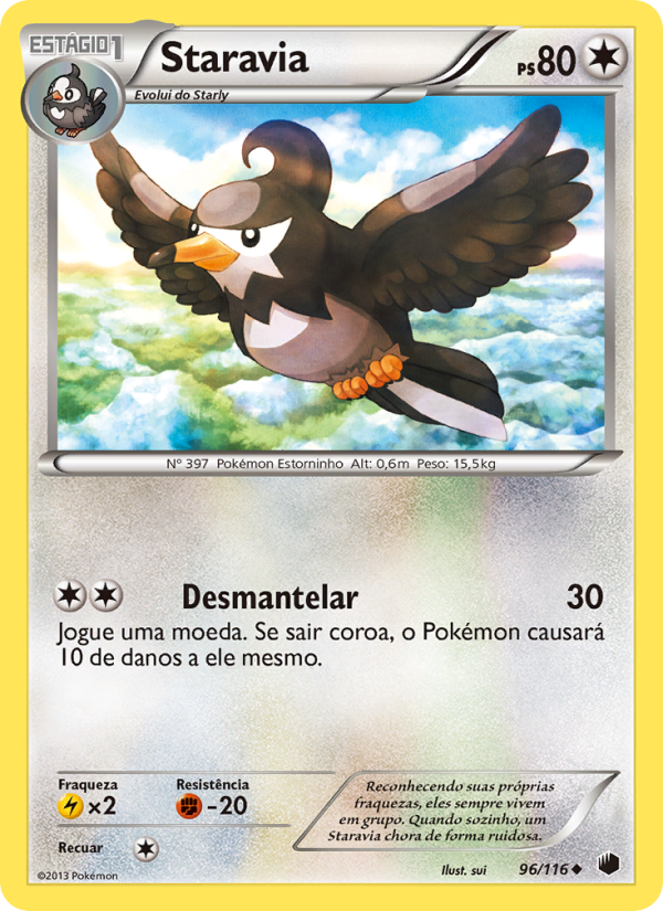 Staravia 96 — Congelamento de Plasma (Portuguese Pokémon TCG card)