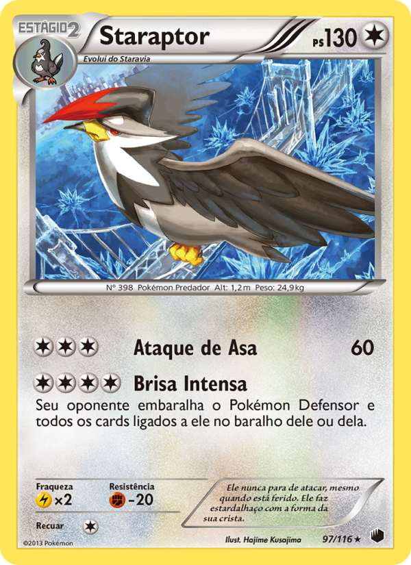 Staraptor 97 — Congelamento de Plasma (Portuguese Pokémon TCG card)