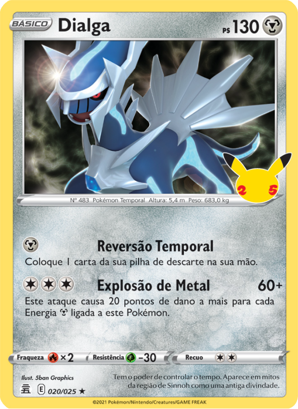 Dialga 20 — Celebrações (Portuguese Pokémon TCG card)