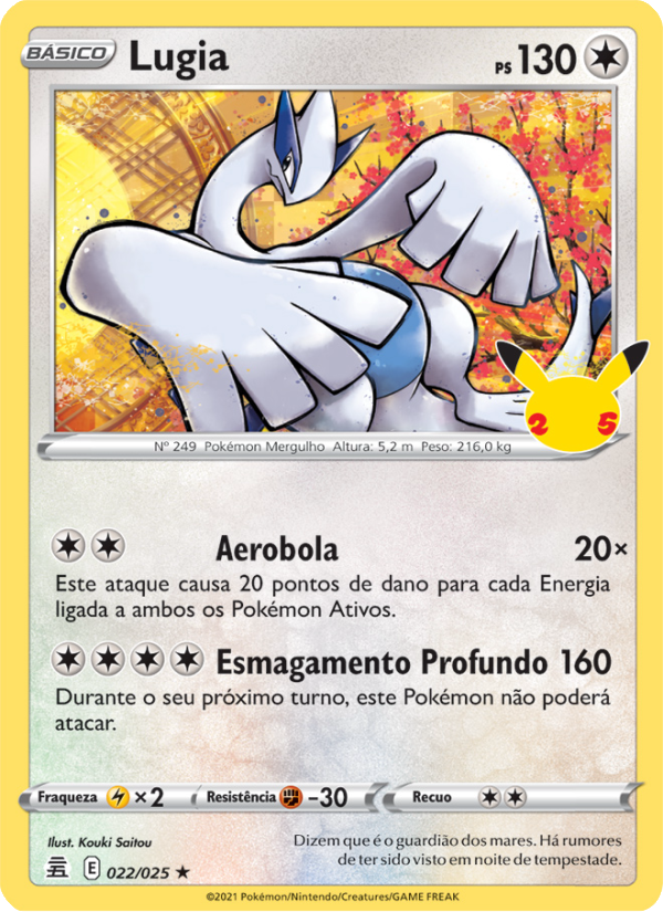 Lugia 22 — Celebrações (Portuguese Pokémon TCG card)