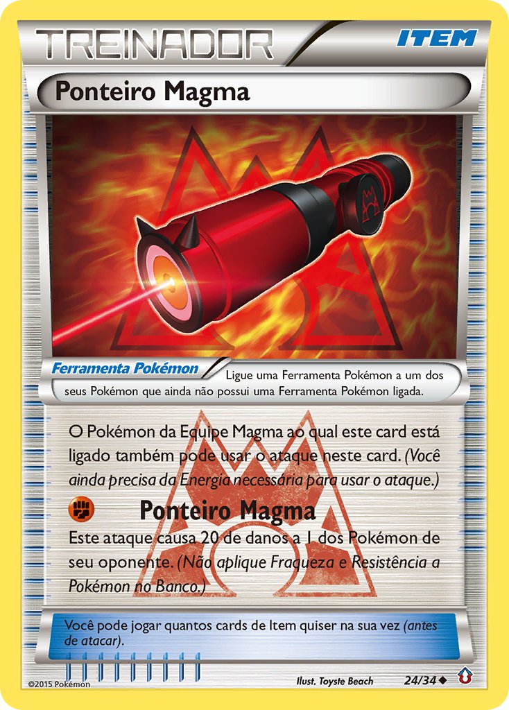 Ponteiro Magma 24 — Double Crisis (Portuguese Pokémon TCG card)