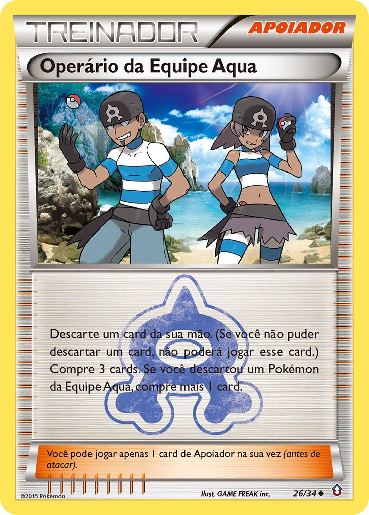 Operário da Equipe Aqua 26 — Double Crisis (Portuguese Pokémon TCG card)