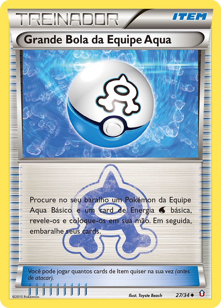 Grande Bola da Equipe Aqua 27 — Double Crisis (Portuguese Pokémon TCG card)