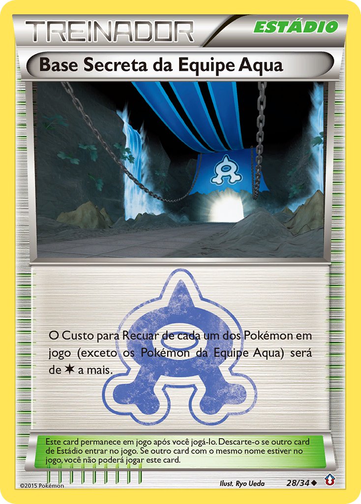 Base Secreta da Equipe Aqua 28 — Double Crisis (Portuguese Pokémon TCG card)