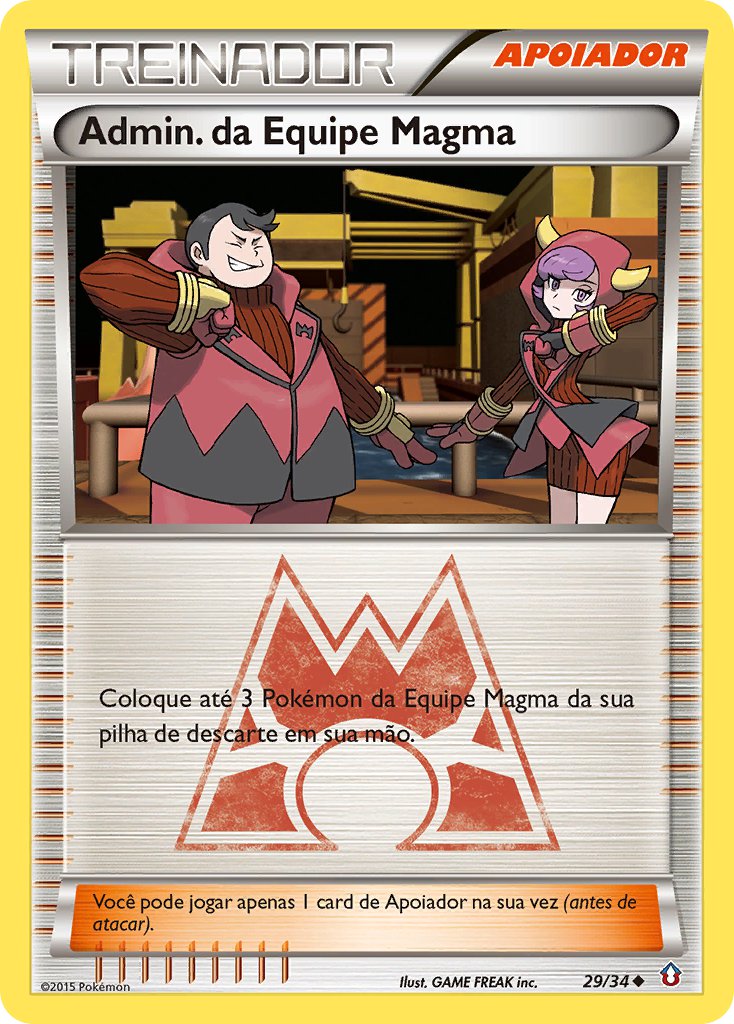 Admin. da Equipe Magma 29 — Double Crisis (Portuguese Pokémon TCG card)