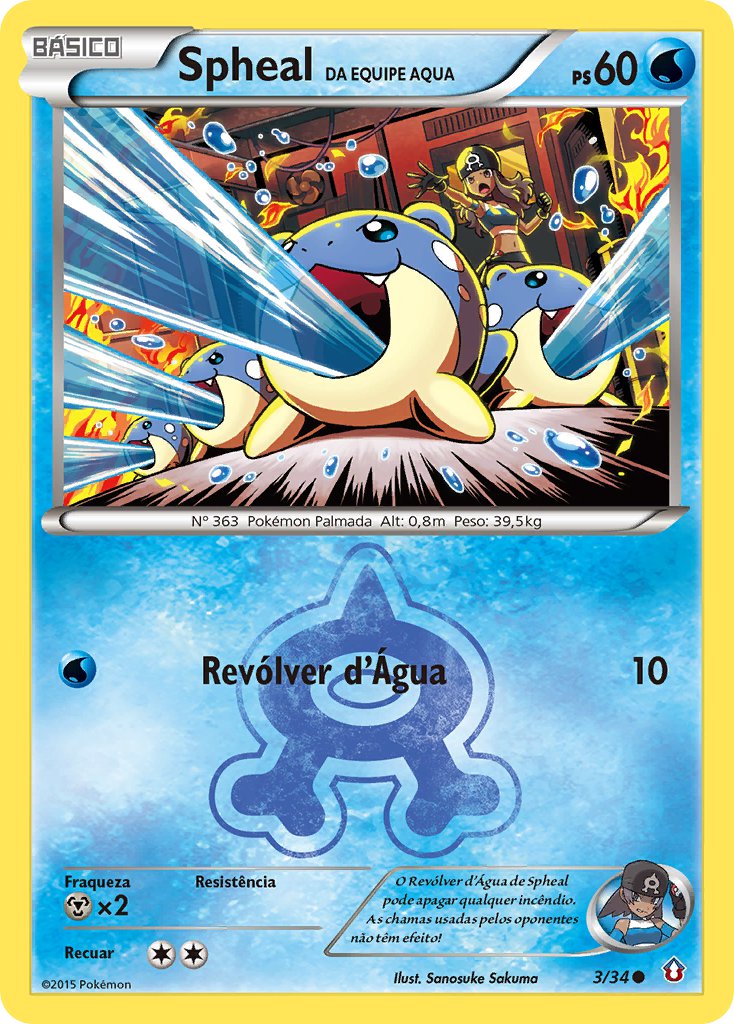 Spheal da Equipe Aqua 3 — Double Crisis (Portuguese Pokémon TCG card)
