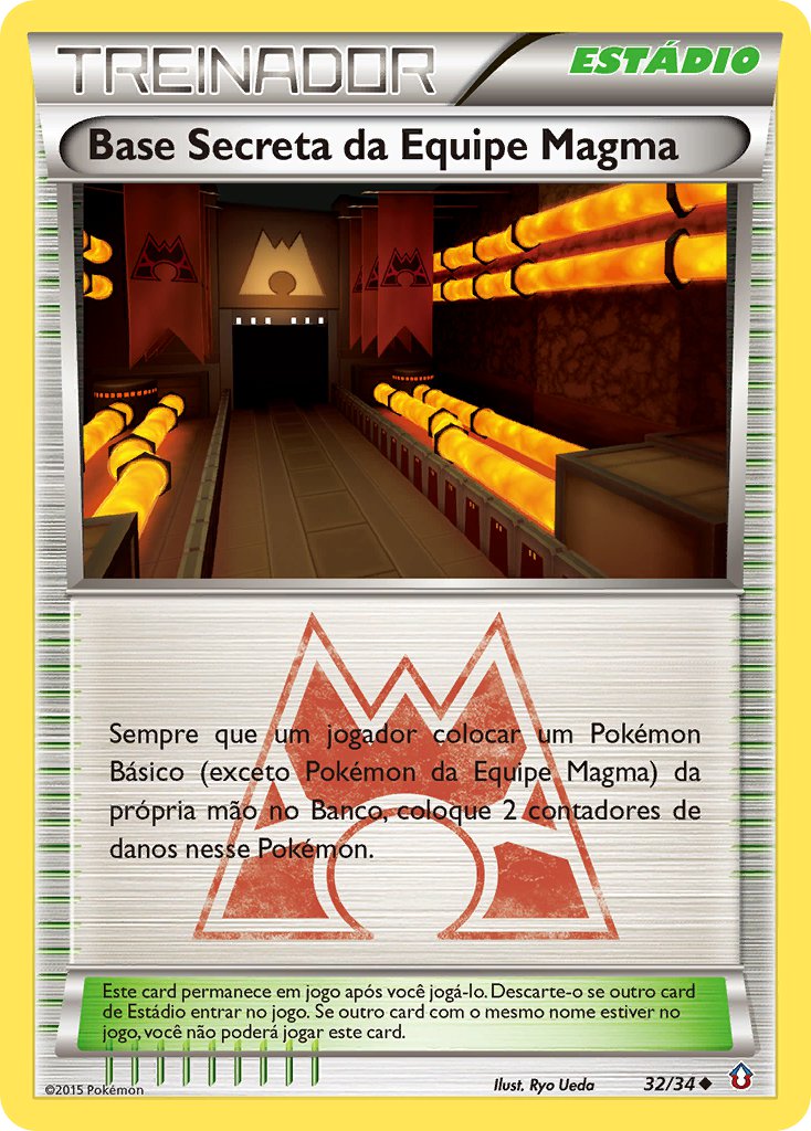 Base Secreta da Equipe Magma 32 — Double Crisis (Portuguese Pokémon TCG card)