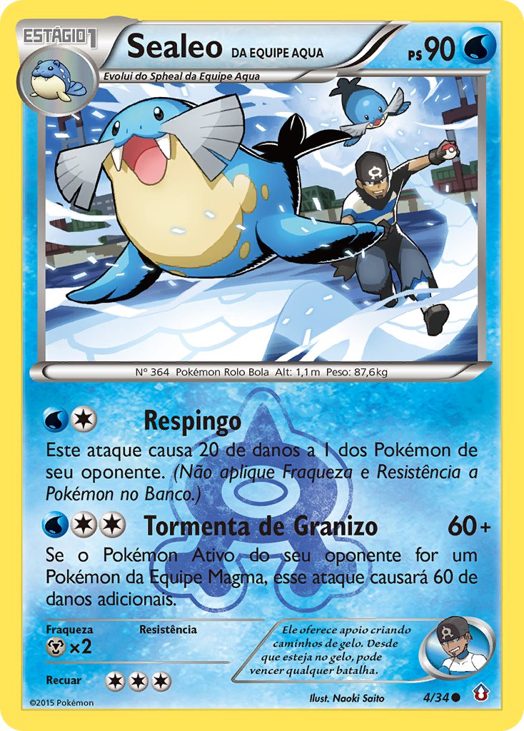 Sealeo da Equipe Aqua 4 — Double Crisis (Portuguese Pokémon TCG card)