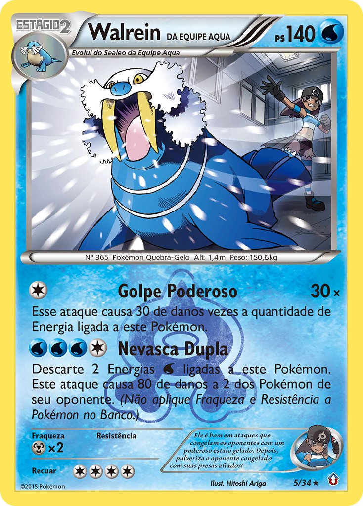 Walrein da Equipe Aqua 5 — Double Crisis (Portuguese Pokémon TCG card)