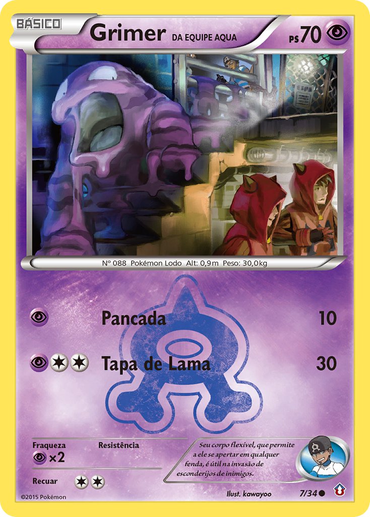Grimer da Equipe Aqua 7 — Double Crisis (Portuguese Pokémon TCG card)