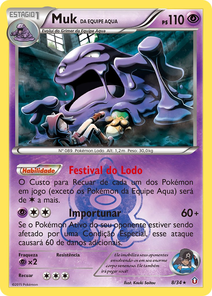 Muk da Equipe Aqua 8 — Double Crisis (Portuguese Pokémon TCG card)