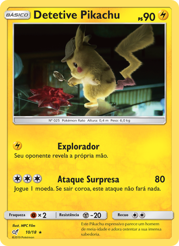 Detective Pikachu 10 — Detetive Pikachu (Portuguese Pokémon TCG card)