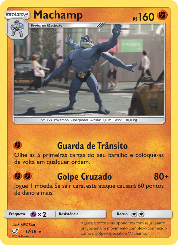 Machamp 13 — Detetive Pikachu (Portuguese Pokémon TCG card)
