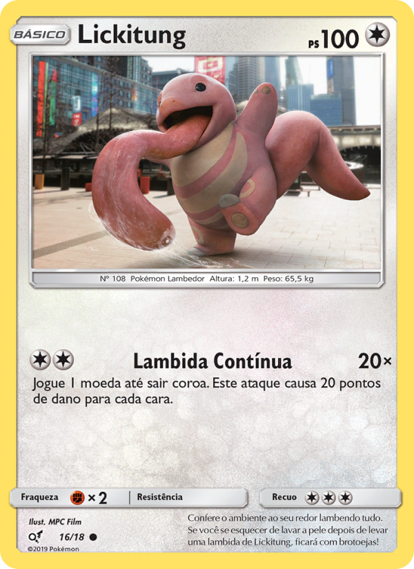 Lickitung 16 — Detetive Pikachu (Portuguese Pokémon TCG card)