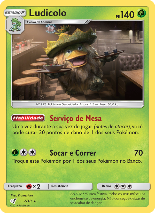 Ludicolo 2 — Detetive Pikachu (Portuguese Pokémon TCG card)