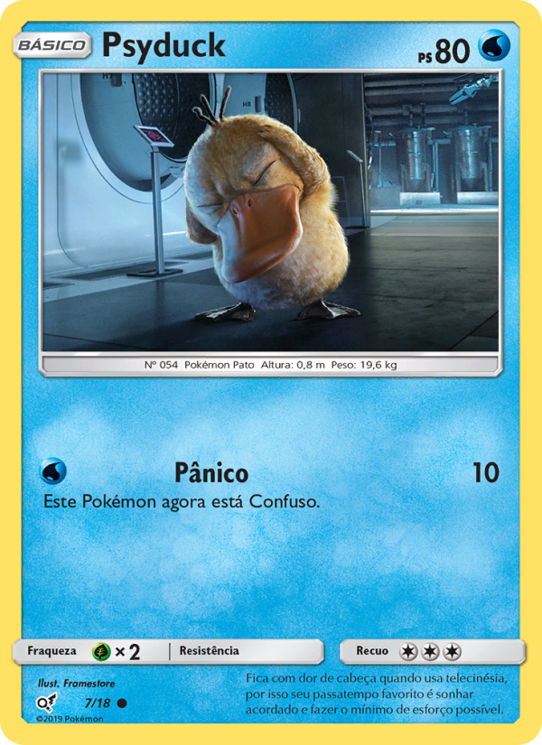 Psyduck 7 — Detetive Pikachu (Portuguese Pokémon TCG card)