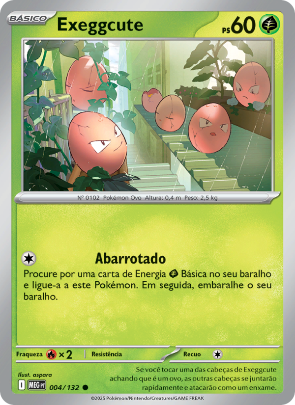 Exeggcute 004 — Megaevolução (Portuguese Pokémon TCG card)