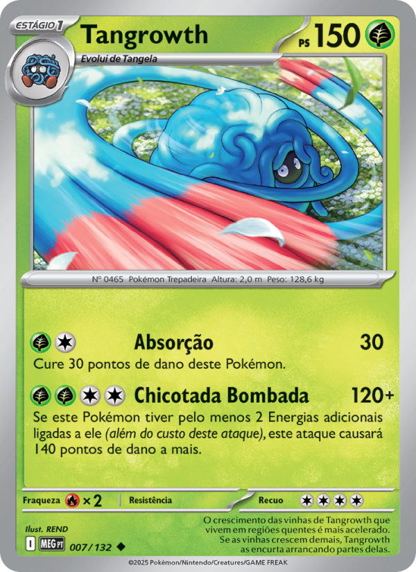 Tangrowth 007 — Megaevolução (Portuguese Pokémon TCG card)